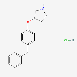 molecular formula C17H20ClNO B1521651 3-(4-Benzylphenoxy)pyrrolidine hydrochloride CAS No. 1185297-42-0