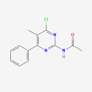 molecular formula C13H12ClN3O B15216512 N-(4-Chloro-5-methyl-6-phenylpyrimidin-2-yl)acetamide CAS No. 77378-89-3