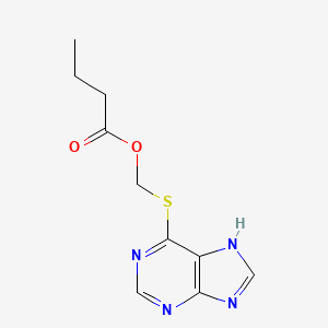 molecular formula C10H12N4O2S B15216553 Butanoic acid, (1H-purin-6-ylthio)methyl ester CAS No. 114208-83-2