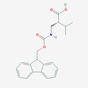 molecular formula C21H23NO4 B152166 (R)-2-(((((9H-fluoren-9-yl)methoxy)carbonyl)amino)methyl)-3-methylbutanoic acid CAS No. 501331-02-8