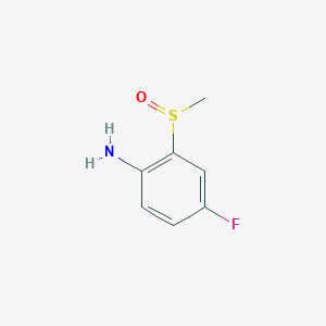 molecular formula C7H8FNOS B15216606 4-Fluoro-2-(methylsulfinyl)aniline 