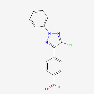 molecular formula C15H10ClN3O B15216616 4-(5-Chloro-2-phenyl-2H-1,2,3-triazol-4-yl)benzaldehyde CAS No. 61310-01-8