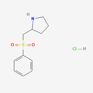 molecular formula C11H16ClNO2S B1521666 2-[(Phenylsulfonyl)methyl]pyrrolidine hydrochloride CAS No. 1017335-38-4