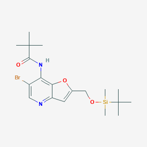 molecular formula C19H29BrN2O3Si B1521669 N-(6-Bromo-2-((tert-butyldimethylsilyloxy)methyl)-furo[3,2-b]pyridin-7-yl)pivalamide CAS No. 1171920-45-8