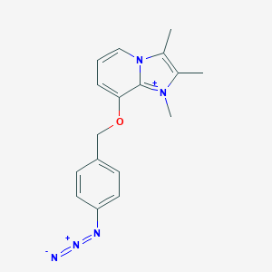 molecular formula C17H18N5O+ B152167 8-((4-Azidophenyl)methoxy)-1,2,3-trimethylimidazo(1,2-a)pyridinium CAS No. 136494-18-3
