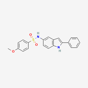 molecular formula C21H18N2O3S B15216713 4-Methoxy-N-(2-phenyl-1H-indol-5-yl)benzene-1-sulfonamide CAS No. 919490-47-4