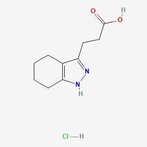 molecular formula C10H15ClN2O2 B1521672 3-(4,5,6,7-tetrahydro-2H-indazol-3-yl)propanoic acid hydrochloride CAS No. 1185299-18-6