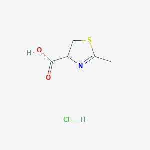 molecular formula C5H8ClNO2S B15216723 2-Methyl-4,5-dihydrothiazole-4-carboxylic acid hydrochloride 