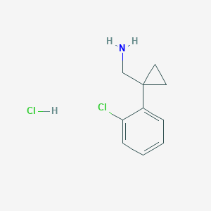 molecular formula C10H13Cl2N B1521674 C-[1-(2-Chloro-phenyl)-cyclopropyl]-methylaminehydrochloride CAS No. 1185302-41-3