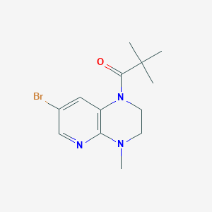 molecular formula C13H18BrN3O B1521676 1-(7-bromo-4-methyl-3,4-dihydropyrido[2,3-b]pyrazin-1(2H)-yl)-2,2-dimethylpropan-1-one CAS No. 1142192-65-1