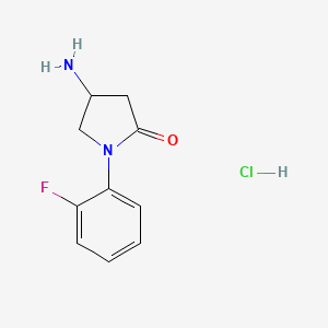 molecular formula C10H12ClFN2O B1521682 4-Amino-1-(2-fluorophenyl)pyrrolidin-2-one hydrochloride CAS No. 1177345-85-5