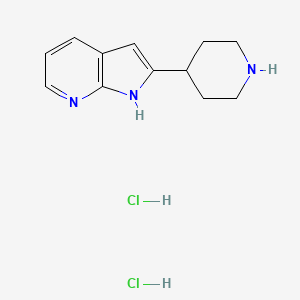 molecular formula C12H17Cl2N3 B1521683 2-(Piperidin-4-YL)-1H-pyrrolo[2,3-B]pyridine dihydrochloride CAS No. 1185295-25-3