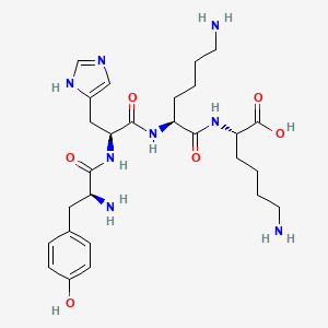 molecular formula C27H42N8O6 B15216849 L-Lysine, N2-(N2-(N-L-tyrosyl-L-histidyl)-L-lysyl)-4 CAS No. 79590-52-6
