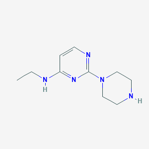 molecular formula C10H17N5 B15216971 N-ethyl-2-(piperazin-1-yl)pyrimidin-4-amine 