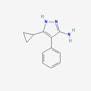 molecular formula C12H13N3 B1521702 5-cyclopropyl-4-phenyl-1H-pyrazol-3-amine CAS No. 1160226-08-3