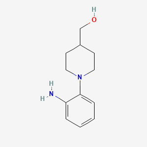 molecular formula C12H18N2O B1521705 [1-(2-Aminophenyl)piperidin-4-yl]methanol CAS No. 402924-76-9