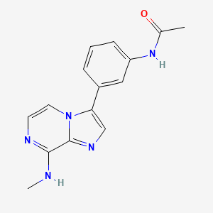 molecular formula C15H15N5O B15217089 N-(3-(8-(Methylamino)imidazo[1,2-a]pyrazin-3-yl)phenyl)acetamide CAS No. 787590-71-0