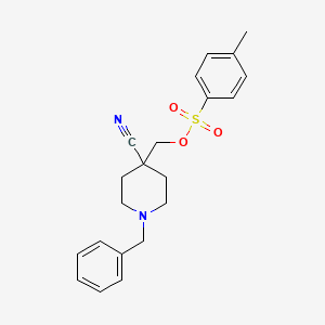 molecular formula C21H24N2O3S B1521733 (1-Benzyl-4-cyanopiperidin-4-yl)methyl 4-methylbenzenesulfonate CAS No. 270257-39-1
