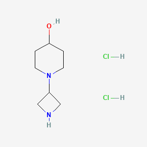 molecular formula C8H18Cl2N2O B1521734 1-(3-Azetidinyl)-4-piperidinol dihydrochloride CAS No. 810680-60-5
