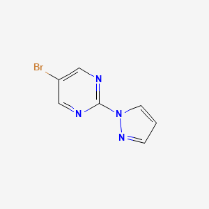 molecular formula C7H5BrN4 B1521736 5-Bromo-2-pyrazol-1-yl-pyrimidine CAS No. 883230-94-2