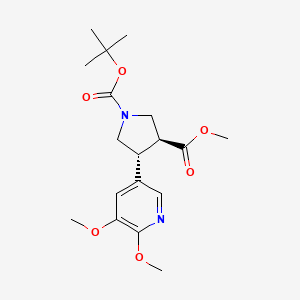 (trans-Racemic) 1-tert-butyl 3-methyl 4-(5,6-DI-methoxypyridin-3-YL)pyrrolidine-1,3-dicarboxylate