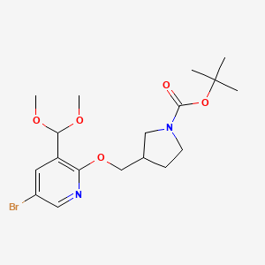 tert-Butyl 3-((5-bromo-3-(dimethoxymethyl)pyridin-2-yloxy)methyl)pyrrolidine-1-carboxylate