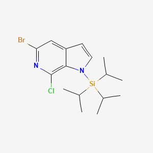 molecular formula C16H24BrClN2Si B1521750 5-Bromo-7-chloro-1-(triisopropylsilyl)-1H-pyrrolo[2,3-c]pyridine CAS No. 1198096-80-8