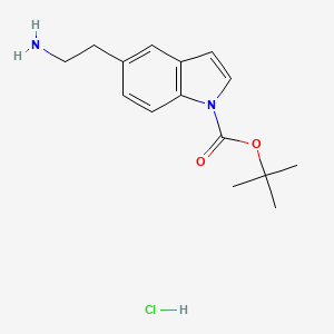 molecular formula C15H21ClN2O2 B1521753 叔丁基 5-(2-氨基乙基)-1H-吲哚-1-羧酸盐盐酸盐 CAS No. 1159823-50-3