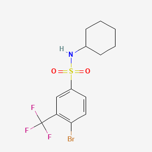 molecular formula C13H15BrF3NO2S B1521759 4-Bromo-N-cyclohexyl-3-(trifluoromethyl)benzenesulfonamide CAS No. 1020253-02-4