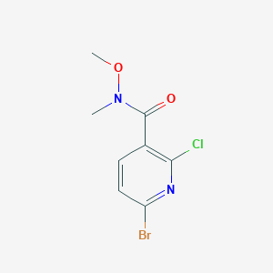 molecular formula C8H8BrClN2O2 B1521762 6-Bromo-2-chloro-N-methoxy-N-methylnicotinamide CAS No. 1142192-12-8
