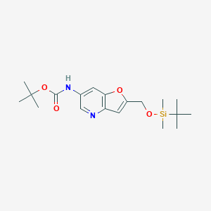 molecular formula C19H30N2O4Si B1521767 tert-Butyl 2-((tert-butyldimethylsilyloxy)methyl)-furo[3,2-b]pyridin-6-ylcarbamate CAS No. 1171920-60-7