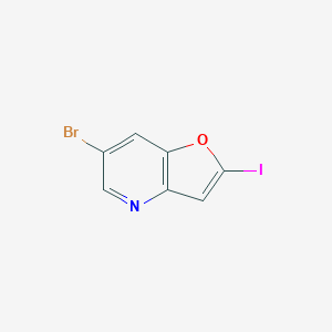 molecular formula C7H3BrINO B1521768 6-溴-2-碘呋喃[3,2-b]吡啶 CAS No. 1171920-55-0