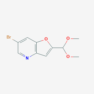 molecular formula C10H10BrNO3 B1521776 6-Bromo-2-(dimethoxymethyl)furo[3,2-b]pyridine CAS No. 1186311-21-6