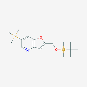 molecular formula C17H29NO2Si2 B1521780 2-((tert-Butyldimethylsilyloxy)methyl)-6-(trimethylsilyl)furo[3,2-b]pyridine CAS No. 1171920-41-4