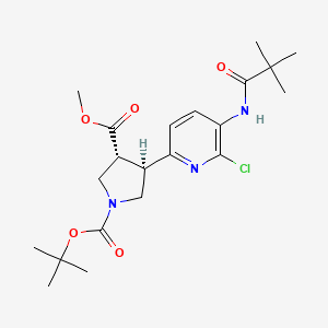 molecular formula C21H30ClN3O5 B1521781 (3R,4R)-1-Tert-butyl 3-methyl 4-(6-chloro-5-pivalamidopyridin-2-YL)pyrrolidine-1,3-dicarboxylate CAS No. 1217607-90-3