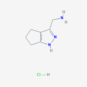 molecular formula C7H12ClN3 B1521786 (1,4,5,6-Tetrahydrocyclopenta[c]pyrazol-3-ylmethyl)amine hydrochloride CAS No. 1185295-94-6