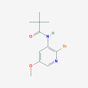 molecular formula C11H15BrN2O2 B1521789 N-(2-Bromo-5-methoxypyridin-3-yl)pivalamide CAS No. 1171920-11-8