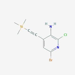 6-Bromo-2-chloro-4-((trimethylsilyl)ethynyl)-pyridin-3-amine