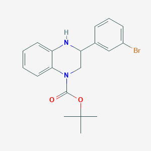molecular formula C19H21BrN2O2 B1521798 Tert-butyl 3-(3-bromophenyl)-1,2,3,4-tetrahydroquinoxaline-1-carboxylate CAS No. 1186194-42-2