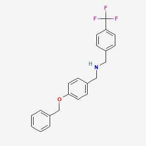 molecular formula C22H20F3NO B1521804 {[4-(苄氧基)苯基]甲基}({[4-(三氟甲基)苯基]甲基})胺 CAS No. 1186195-40-3