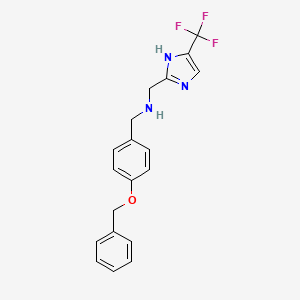 molecular formula C19H18F3N3O B1521806 {[4-(benzyloxy)phenyl]methyl}({[4-(trifluoromethyl)-1H-imidazol-2-yl]methyl})amine CAS No. 1186194-71-7