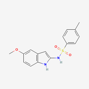 molecular formula C16H16N2O3S B15218096 Benzenesulfonamide, N-(5-methoxy-1H-indol-2-yl)-4-methyl- CAS No. 61768-18-1