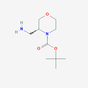 molecular formula C10H20N2O3 B1521831 (R)-tert-Butyl 3-(aminomethyl)morpholine-4-carboxylate CAS No. 1187929-33-4
