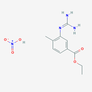 molecular formula C11H16N4O5 B1521832 Ethyl 3-guanidino-4-methylbenzoate nitrate CAS No. 641569-96-2