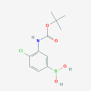 molecular formula C11H15BClNO4 B1521843 (3-((tert-Butoxycarbonyl)amino)-4-chlorophenyl)boronic acid CAS No. 871329-57-6