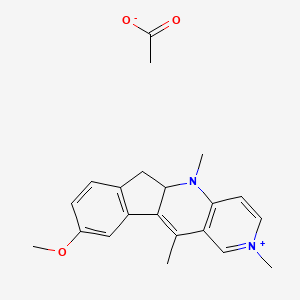 molecular formula C21H24N2O3 B1521849 9-Methoxy-2,5,11-trimethyl-6H-pyrido(4,3-b)carbazolium acetate CAS No. 98510-80-6