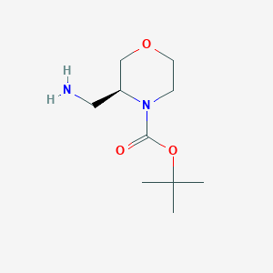 molecular formula C10H20N2O3 B1521854 (S)-tert-Butyl 3-(aminomethyl)morpholine-4-carboxylate CAS No. 1187929-79-8