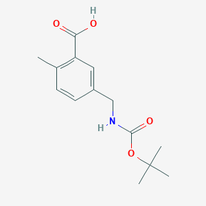 molecular formula C14H19NO4 B1521862 5-(tert-Butoxycarbonylamino-methyl)-2-methyl-benzoic acid CAS No. 165950-06-1