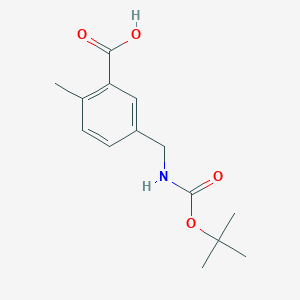molecular formula C14H19NO4 B1521862 5-(((tert-Butoxycarbonyl)amino)methyl)-2-methylbenzoic acid CAS No. 165950-06-1