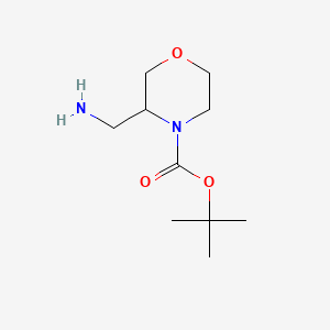 molecular formula C10H20N2O3 B1521867 Tert-butyl 3-(aminomethyl)morpholine-4-carboxylate CAS No. 475106-18-4